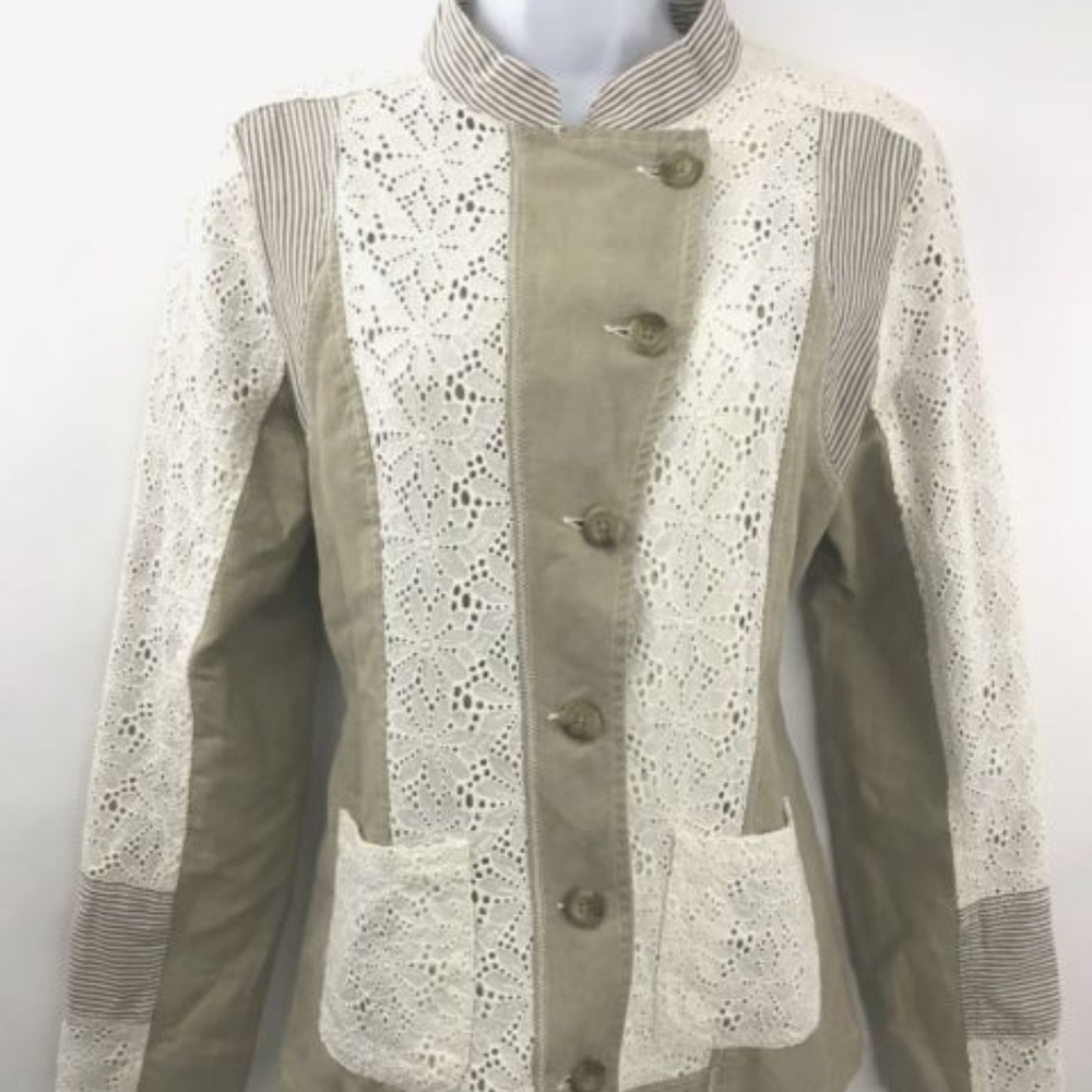 Sundance linen & cotton jacket w lace